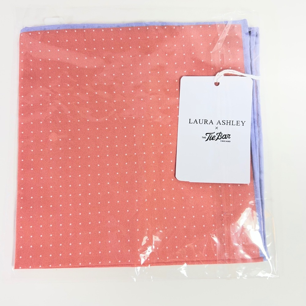 Laura Ashley X Tie Bar Coral Dots Pocket Square‎ #1